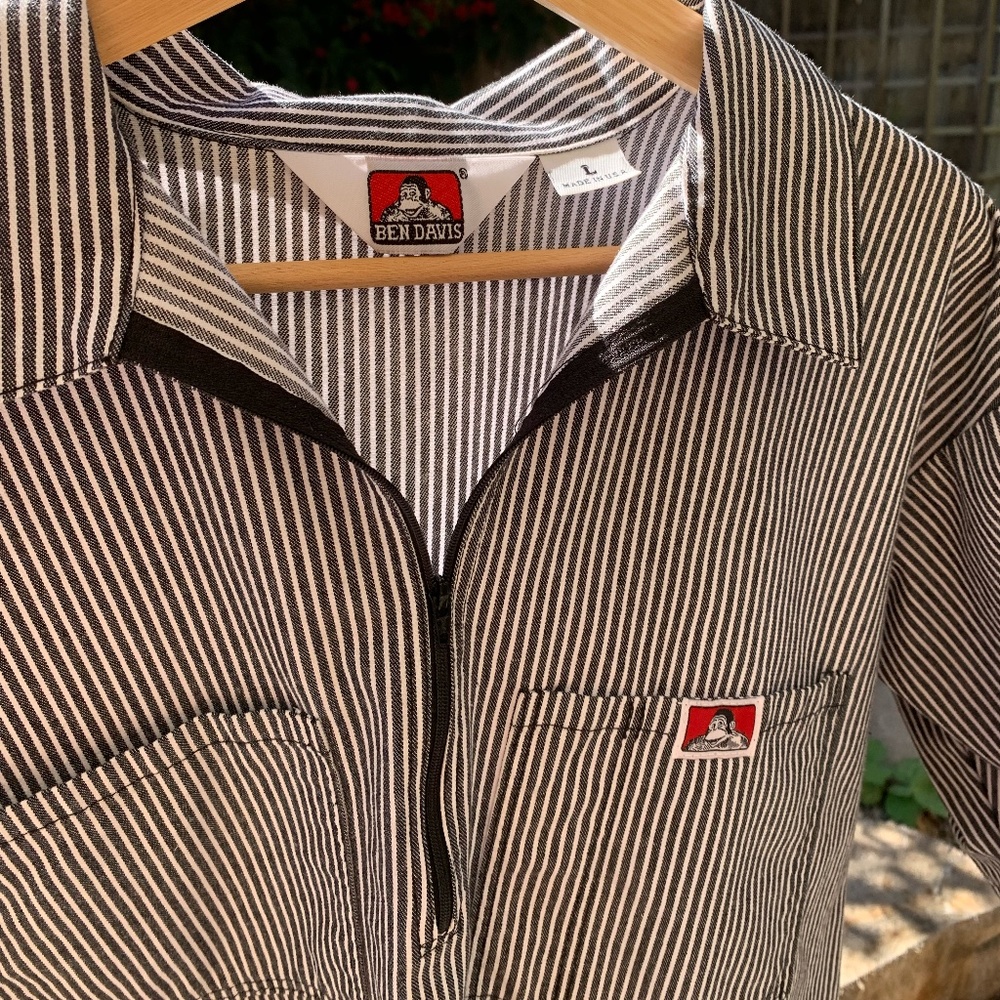 BEN DAVIS HALF ZIP WORKSHIRT SZ LARGE